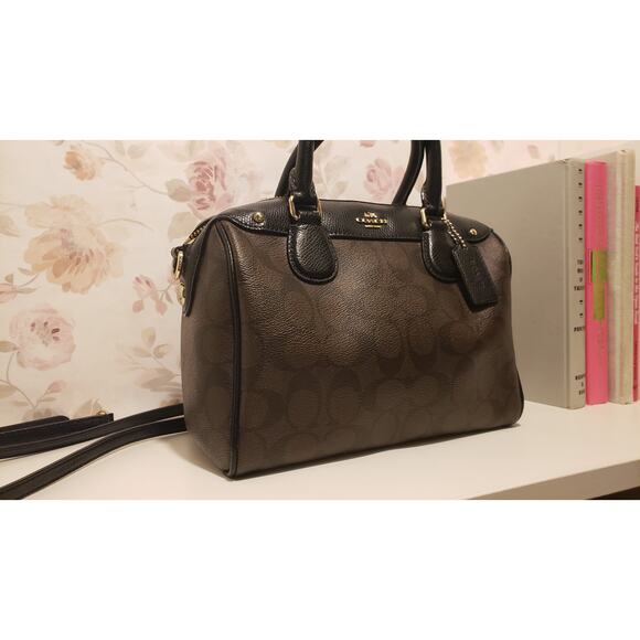 Coach Contemporary Mini Bennett Signature Canvas Leather Satchel Crossbody - Picture 4 of 12